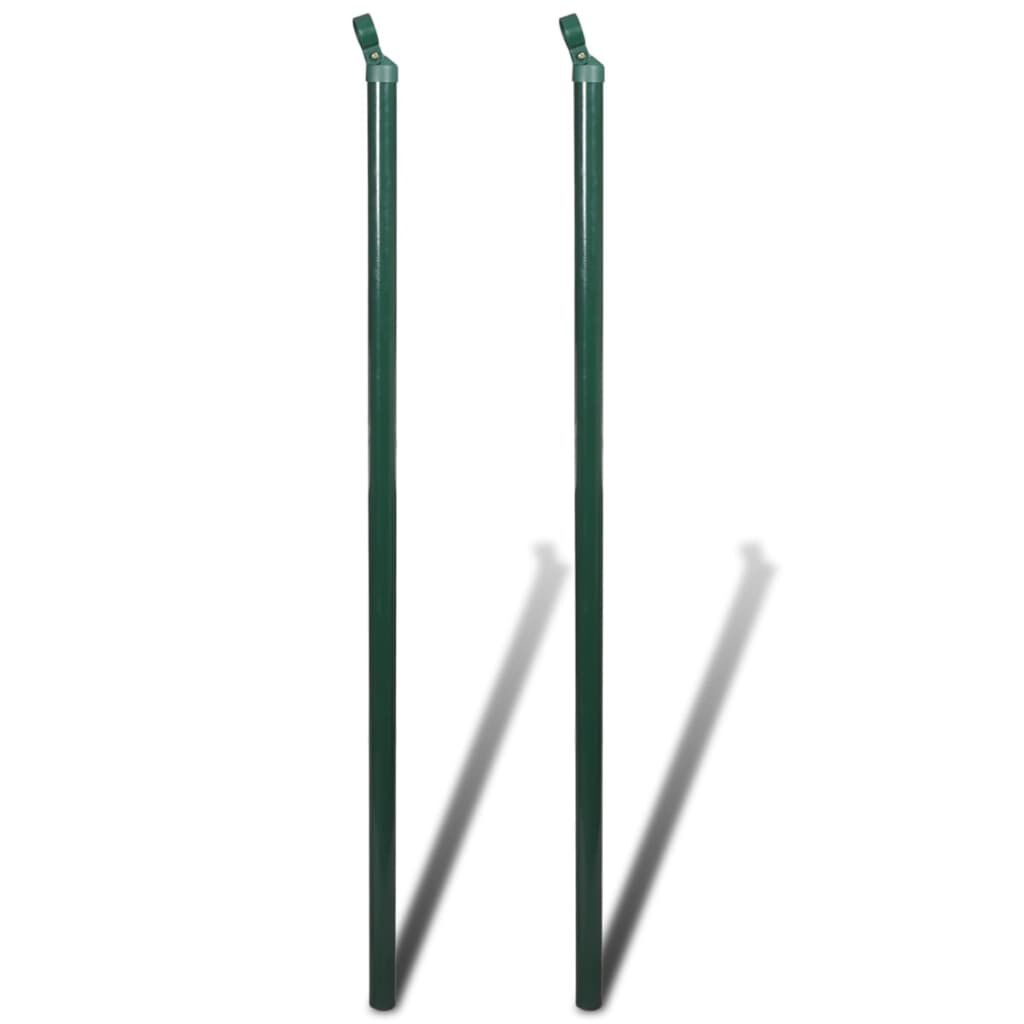 vidaXL Chain Link Fence with Posts Steel 1.5x25 m Green