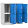 vidaXL Locker Cabinets 2 pcs Light Grey and Blue 90x45x92.5 cm Steel