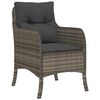 vidaXL 3 Piece Garden Dining Set with Cushions Grey Poly Rattan