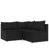 vidaXL 4 Piece Garden Lounge Set with Cushions Black Poly Rattan