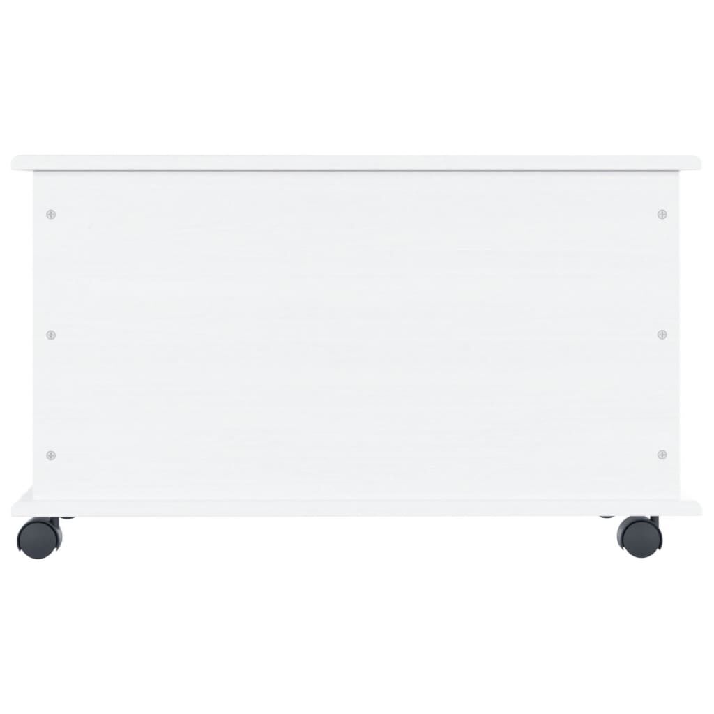 vidaXL Storage Chest with Wheels ALTA White 73x39.5x43 cm Solid Wood Pine