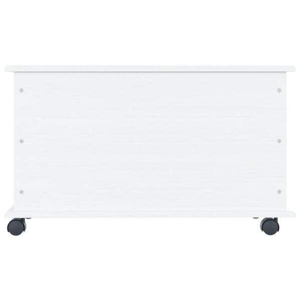 vidaXL Storage Chest with Wheels ALTA White 73x39.5x43 cm Solid Wood Pine