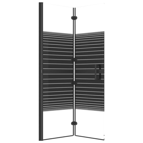 vidaXL Folding Shower Enclosure ESG 80x140 cm Black