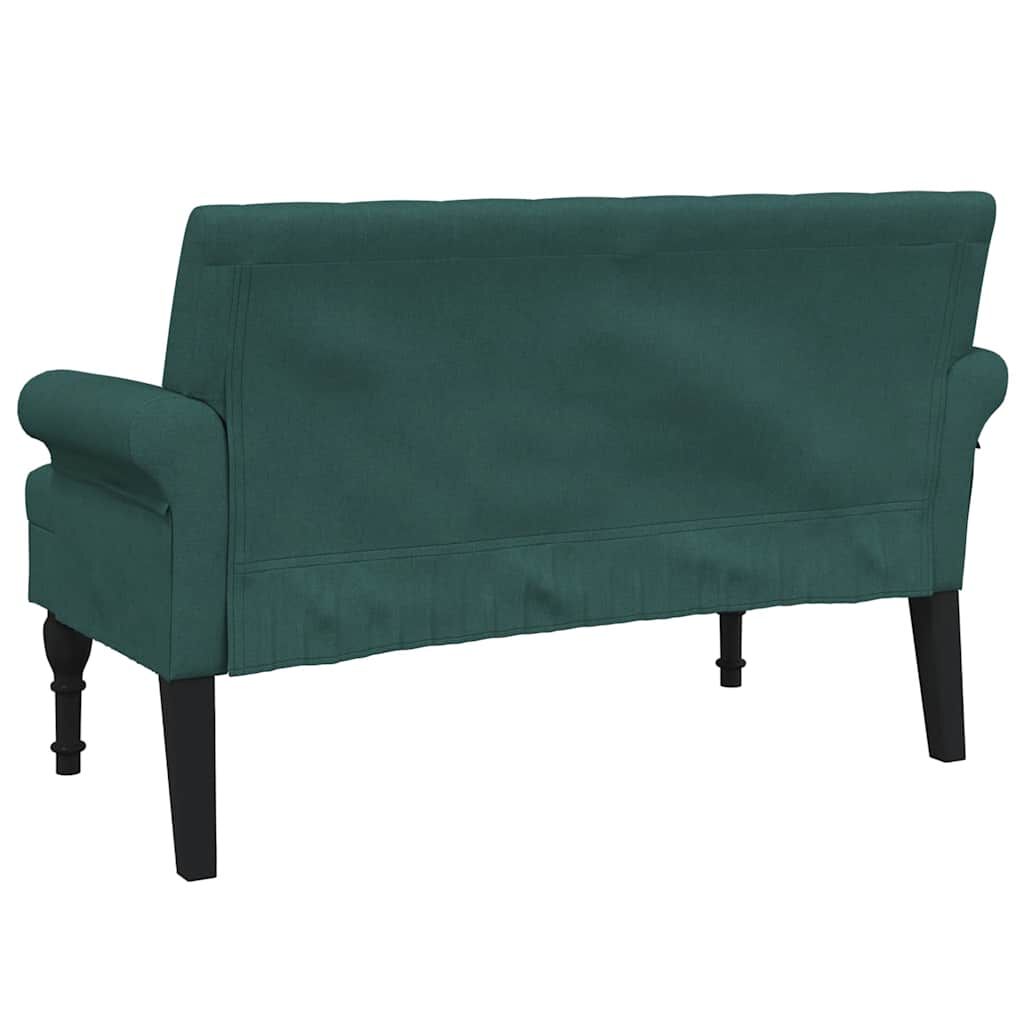 vidaXL Bench with Backrest Dark Green 120x62x75.5 cm Fabric