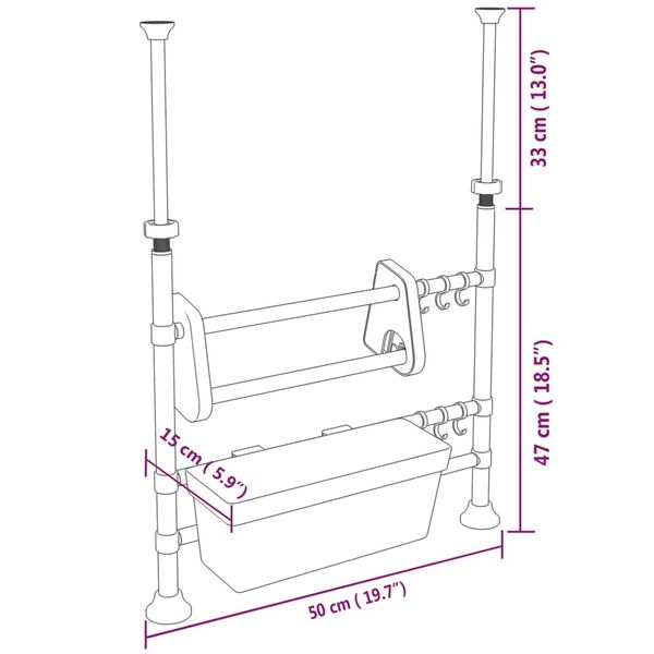 vidaXL Adjustable Kitchen Organiser Aluminium