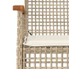 vidaXL Garden Chairs with Cushions 2 pcs Beige Poly Rattan Acacia Wood