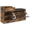 vidaXL Shoe Bench Smoked Oak 94.5x31x57 cm Engineered Wood