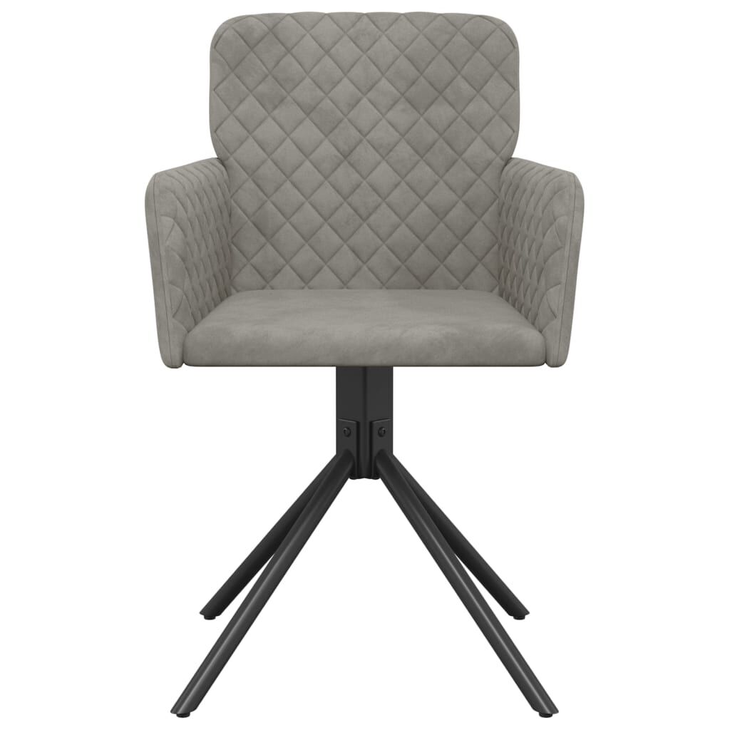 vidaXL Swivel Dining Chairs 2 pcs Light Grey Velvet