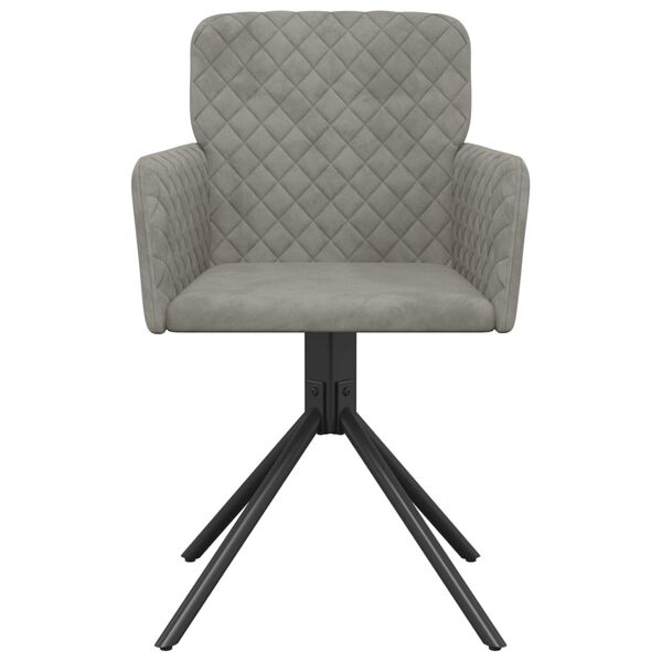 vidaXL Swivel Dining Chairs 2 pcs Light Grey Velvet