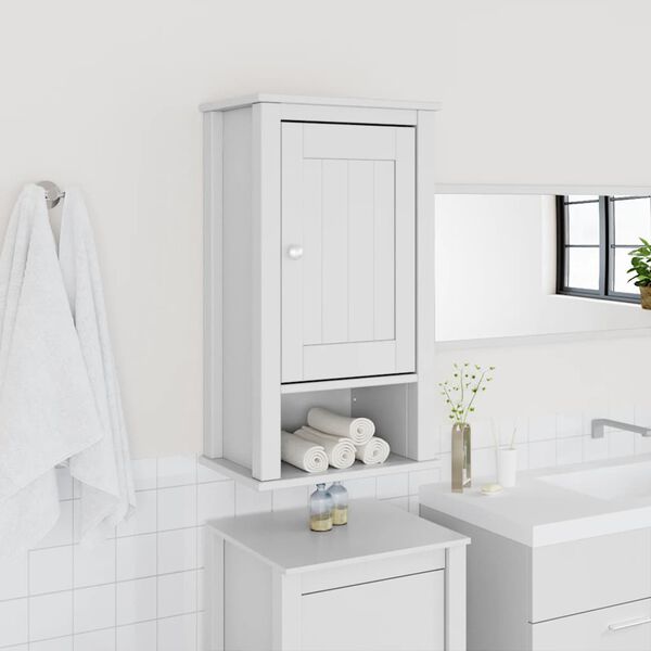 vidaXL Bathroom Wall Cabinet BERG White 40x27x71.5 cm Solid Wood Pine