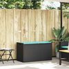 vidaXL Outdoor Storage Bench with Cushion Black 100 cm Poly Rattan