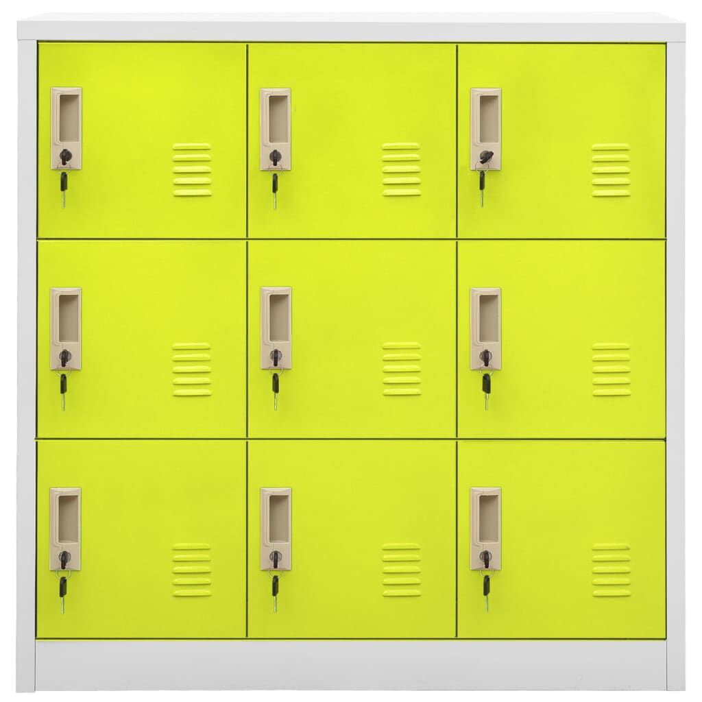 vidaXL Locker Cabinets 5 pcs Light Grey and Green 90x45x92.5 cm Steel