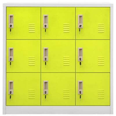 vidaXL Locker Cabinets 5 pcs Light Grey and Green 90x45x92.5 cm Steel