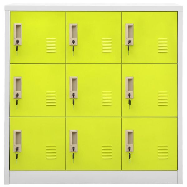vidaXL Locker Cabinets 5 pcs Light Grey and Green 90x45x92.5 cm Steel