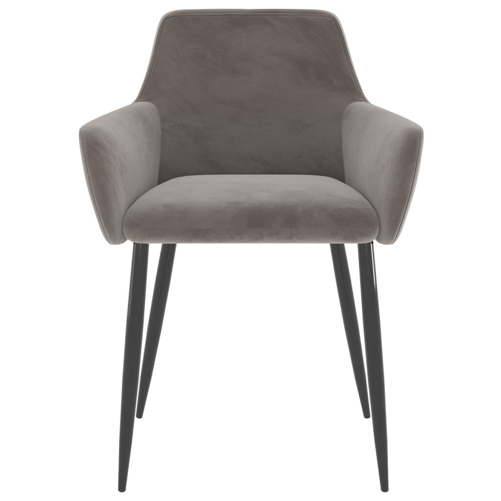 vidaXL Dining Chairs 2 pcs Light Grey Velvet