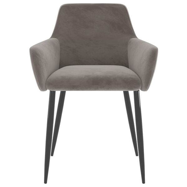 vidaXL Dining Chairs 2 pcs Light Grey Velvet