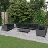vidaXL 9 Piece Garden Lounge Set with Cushions Poly Rattan Dark Grey