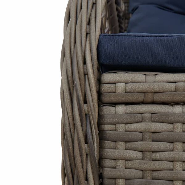 vidaXL Reclining Garden Chairs 2 pcs Grey Poly Rattan