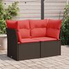 vidaXL Garden Sofa with Cushion Brown 124 x 62 x 69cm Poly Rattan