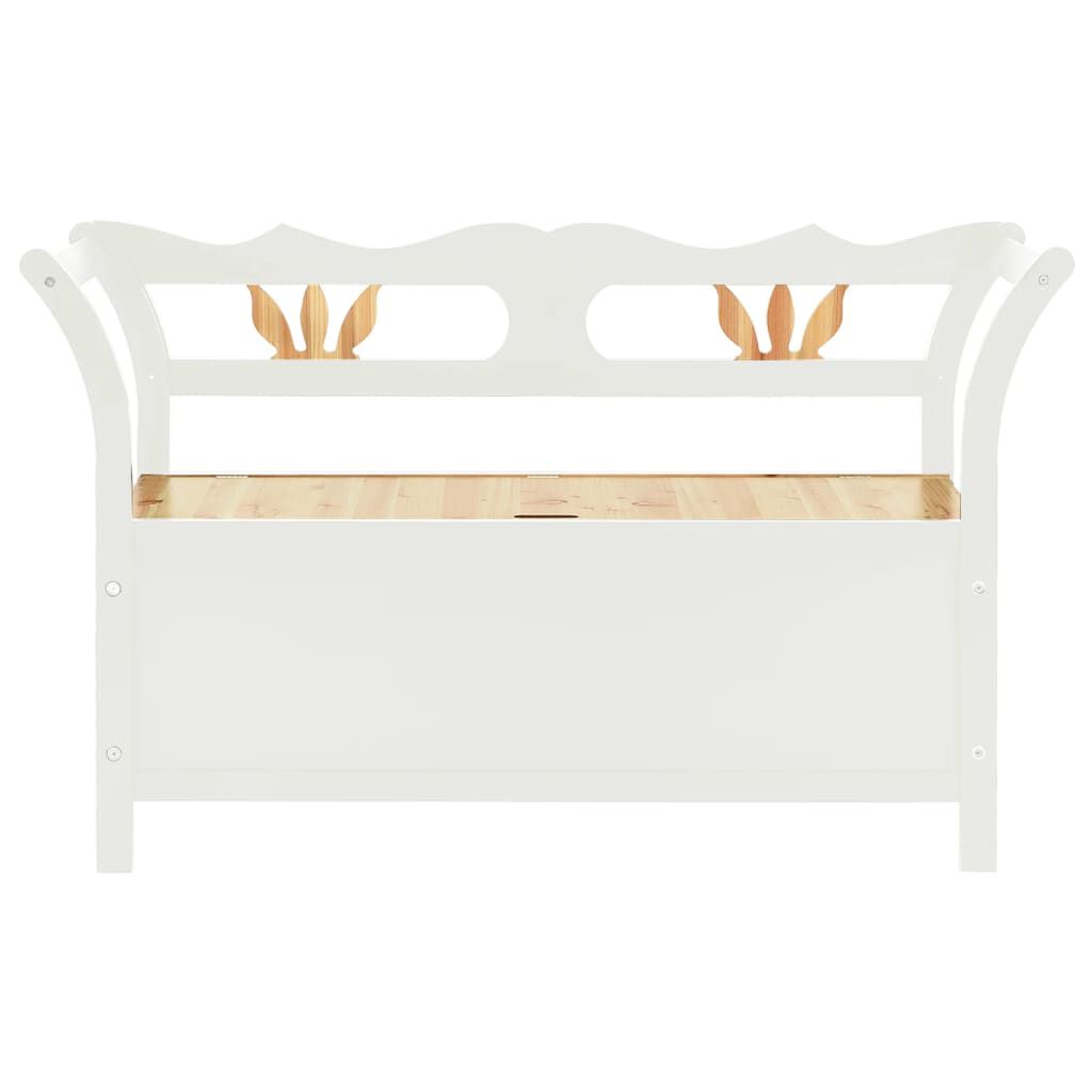 vidaXL Bench White 107x45x75.5 cm Solid Wood Fir