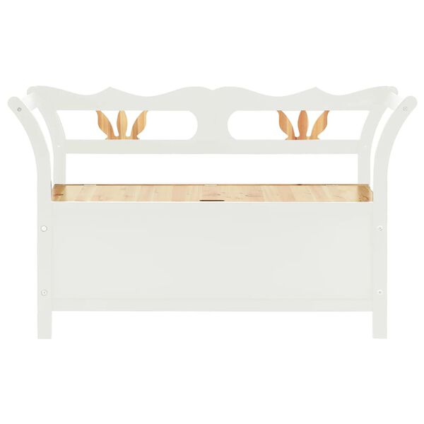 vidaXL Bench White 107x45x75.5 cm Solid Wood Fir
