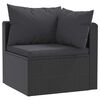 vidaXL 3 Piece Garden Sofa Set with Cushions Poly Rattan Black