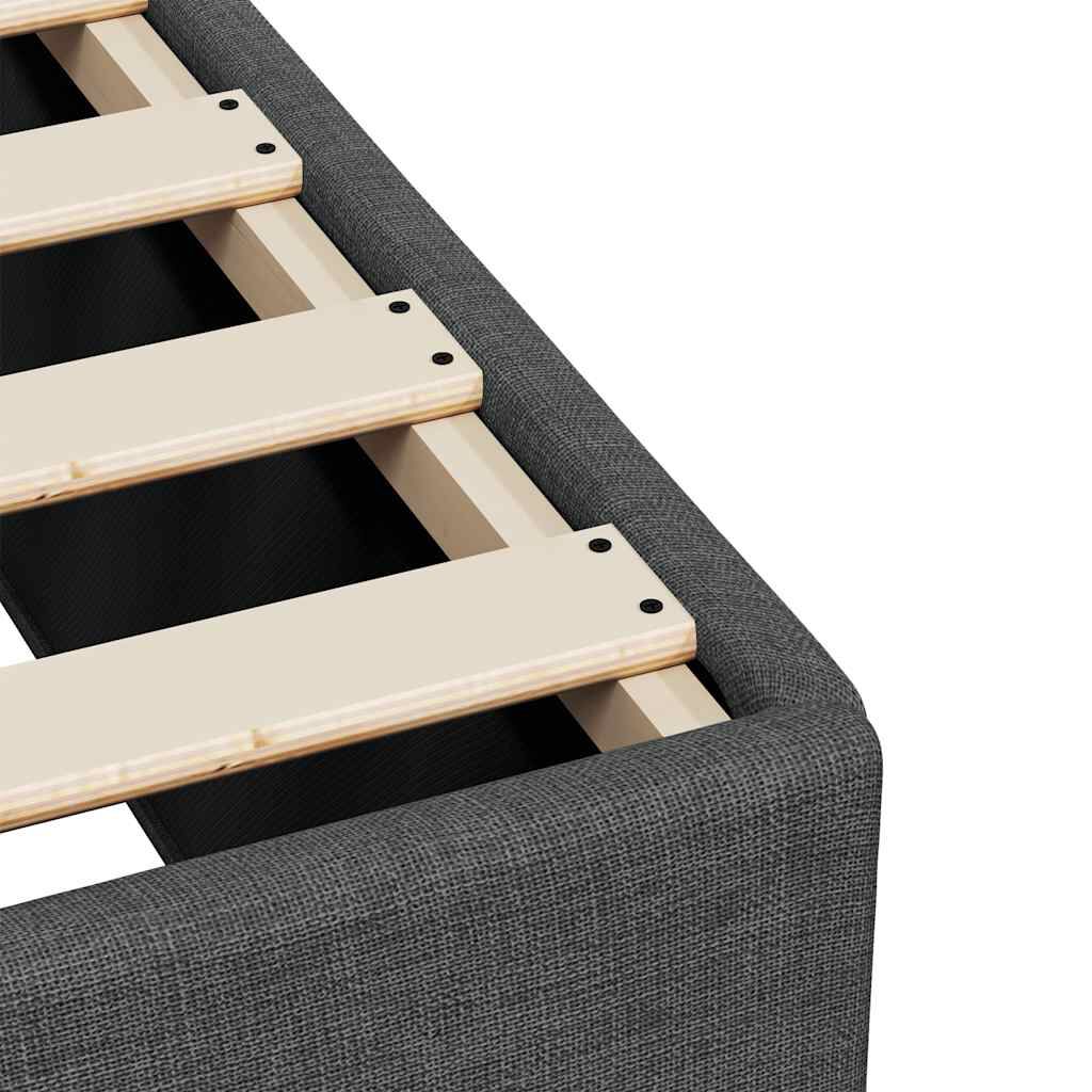 vidaXL Box Spring Bed with Mattress Dark Grey King Fabric