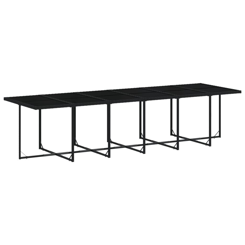 vidaXL 17 Piece Garden Dining Set with Cushions Black Poly Rattan