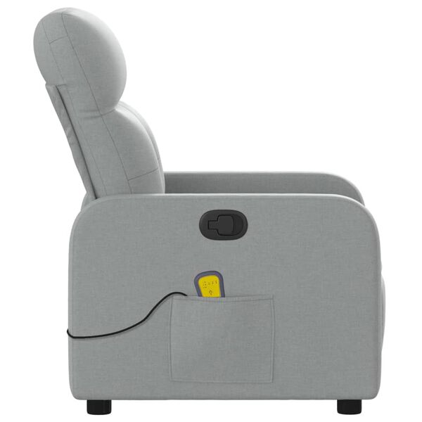 vidaXL Massage Recliner Chair Light Grey Fabric