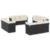 vidaXL 12 Piece Garden Sofa Set with Cushions Black Poly Rattan