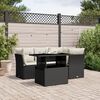 vidaXL 5 Piece Garden Sofa Set with Cushions Black Poly Rattan