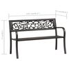 vidaXL Garden Bench 125 cm Steel Black