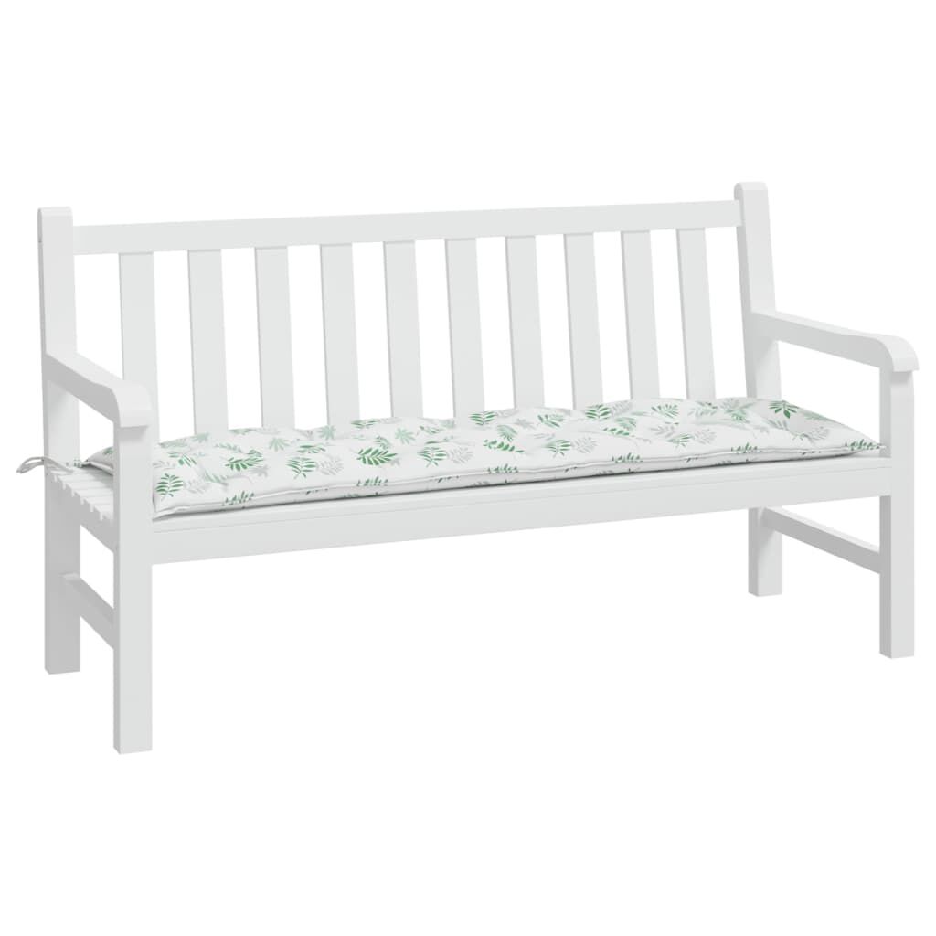 vidaXL Garden Bench Cushion Leaf Pattern 150x50x7 cm Oxford Fabric