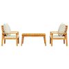 vidaXL 3 Piece Garden Lounge Set with Cushions Solid Wood Acacia