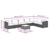 vidaXL 8 Piece Garden Lounge Set with Cushions Poly Rattan Brown
