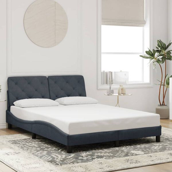 vidaXL Bed Frame without Mattress Dark Grey 137x190 cm Velvet