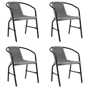 vidaXL Garden Chairs 4 pcs Plastic Rattan and Steel 110 kg
