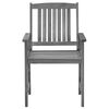 vidaXL Garden Chairs with Cushions 2 pcs Grey Solid Acacia Wood