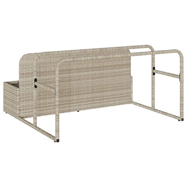 vidaXL Poolside Float Storage Light Grey 110x100x57 cm Poly Rattan