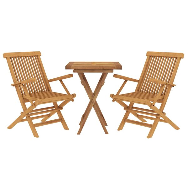 vidaXL 3 Piece Garden Dining Set Solid Wood Teak