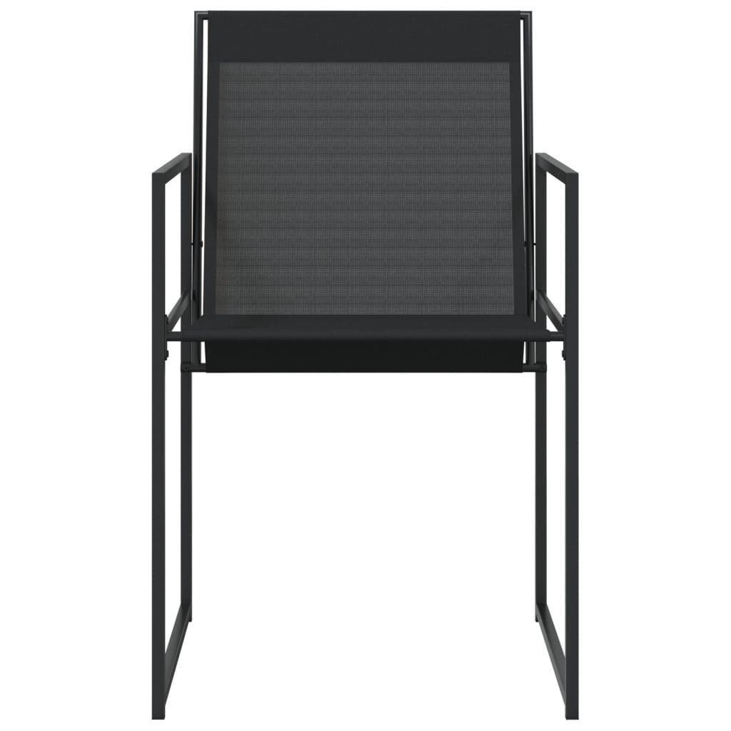 vidaXL Garden Chairs 4 pcs Black Steel and Textilene