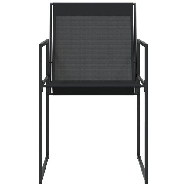 vidaXL Garden Chairs 4 pcs Black Steel and Textilene