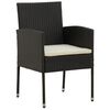 vidaXL 7 Piece Outdoor Dining Set Poly Rattan Black