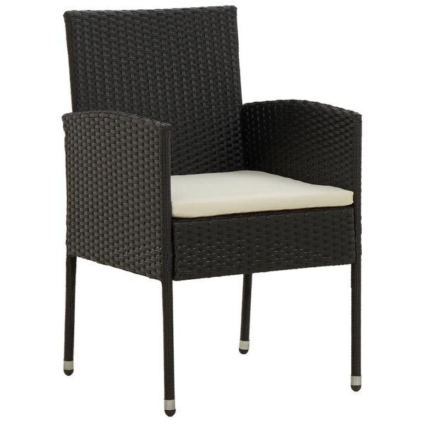 vidaXL 7 Piece Outdoor Dining Set Poly Rattan Black