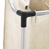 vidaXL Laundry Sorter with 4 Bags Cream Steel