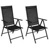 vidaXL 3 Piece Bistro Set Aluminium and Textilene Black