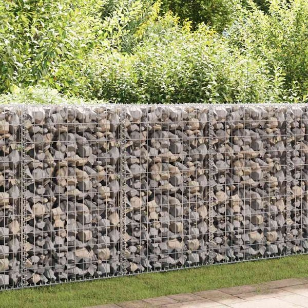 vidaXL Gabion Wall with Covers Galvanised Steel 150x60x100 cm