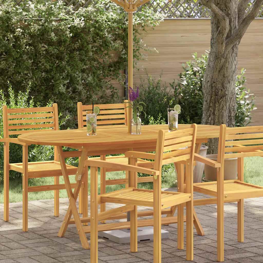 vidaXL Folding Garden Table 160x85x75 cm Solid Eucalyptus Wood