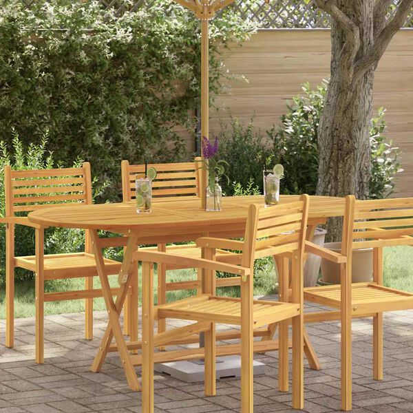 vidaXL Folding Garden Table 160x85x75 cm Solid Eucalyptus Wood