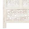 vidaXL Hand carved 4-Panel Room Divider White 160x165 cm Solid Mango Wood